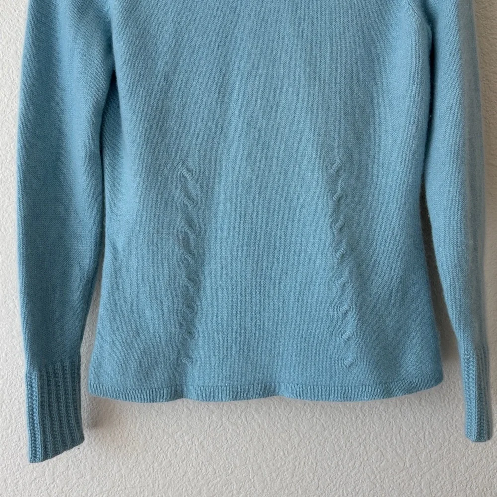 Ann Taylor Cashmere Soft Blue Cowl Neck Sweater Size Medium - Picture 5 of 7